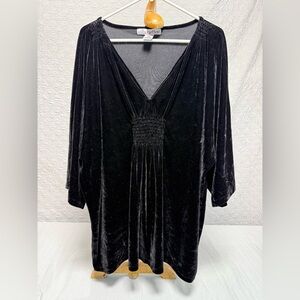 Silhouette Black Velvet Women's Blouse